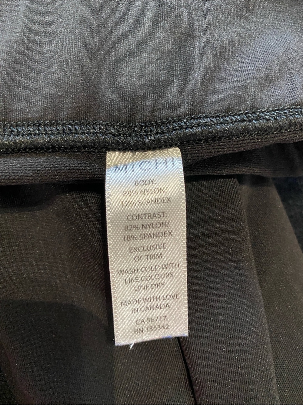 MICHI WMNS XS Black High-Rise Cropped Leggings with Mesh & Striped Calf Inset - Picture 8 of 8